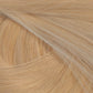 A close-up texture shot of light blonde hair, showing the fine strands and subtle golden-beige color variation. (Warm Blonde / #22)