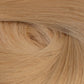 A close-up texture shot of light blonde hair, showing the fine strands and subtle warm golden-blonde tones arranged in a soft swirl. (California Blonde / #24)