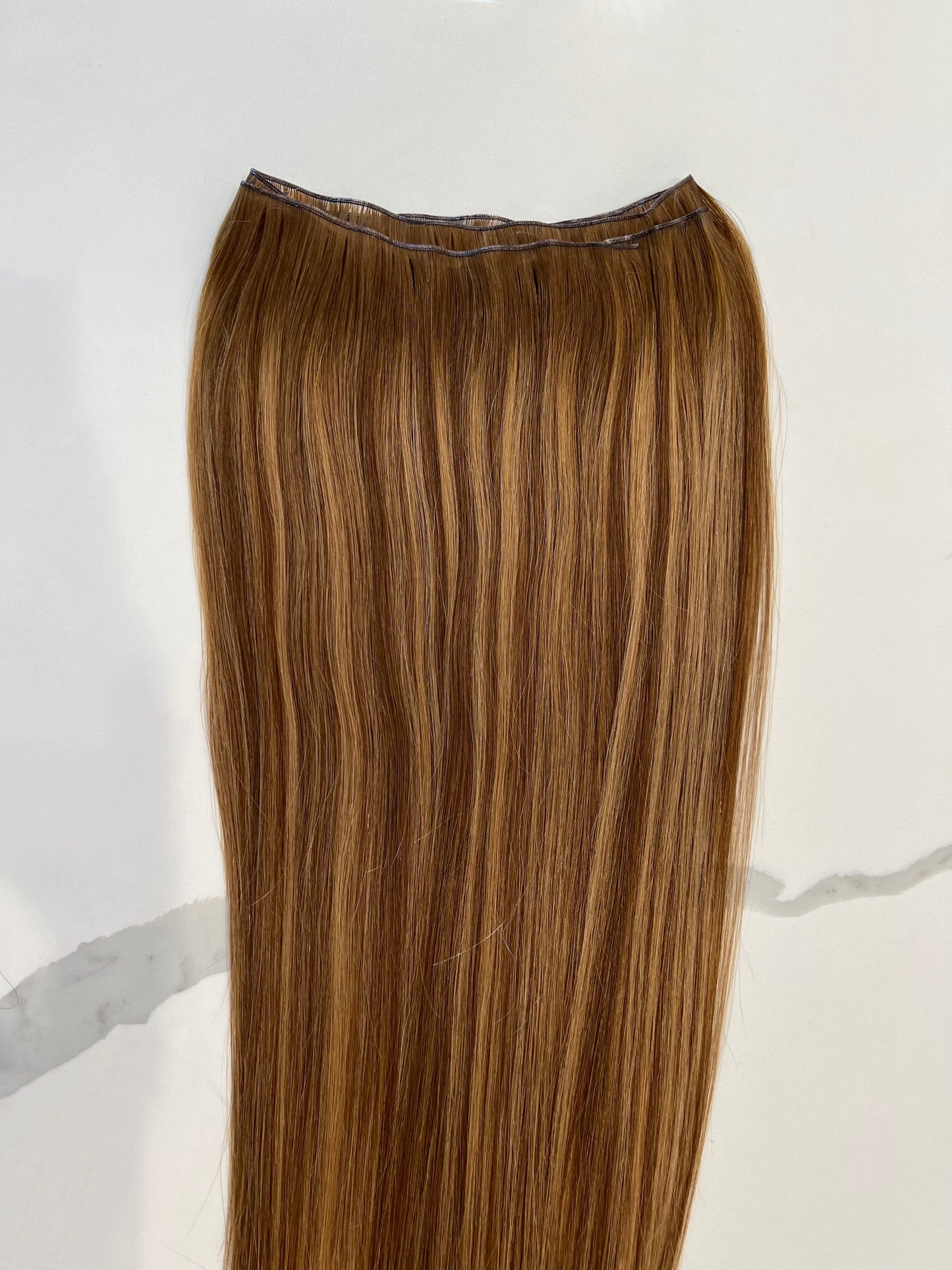 Extensiones de cabello en cortina invisible de color sólido Phanes